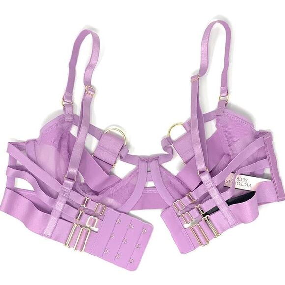 NWT Victoria's Secret Very Sexy Unlined Balconet Strappy Harness Bra 34C - Picture 3 of 8